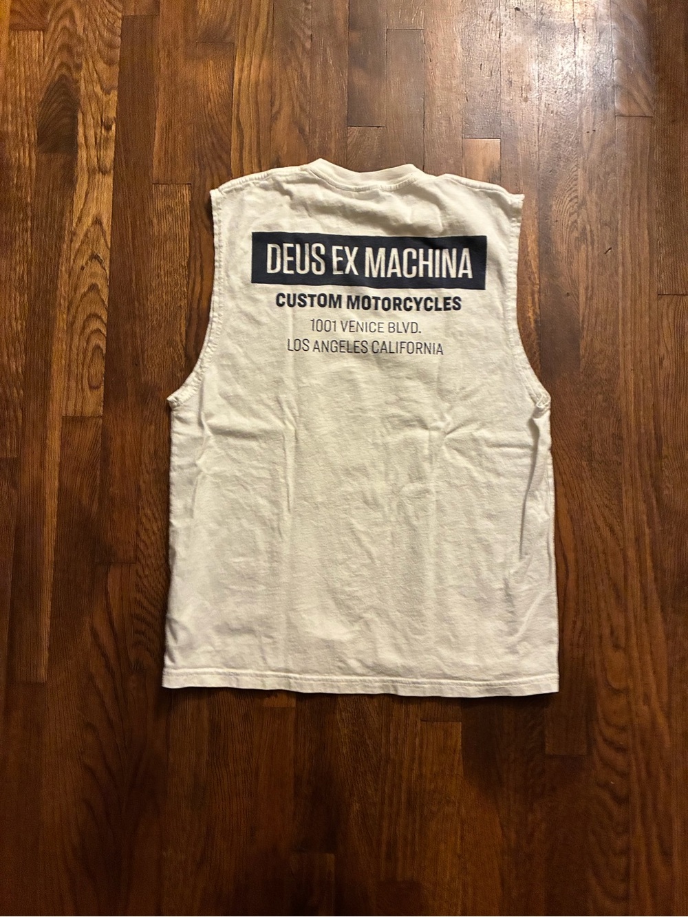 White Sleeveless Graphic Tank - Men's